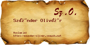Szünder Olivér névjegykártya